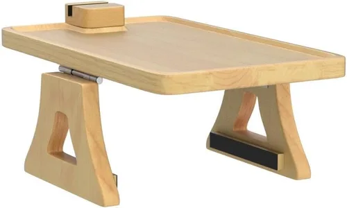 Vista 4 de Bandeja de sofá para sofá ancho, brazo de sofá con clip de 15 x 9.8 pulgadas con soporte giratorio de 360°, espacio de ensanchamiento de mesa