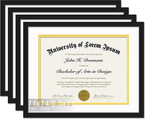 Vista 12 de Fxojyvo Marco de diploma negro 11x14, marco para documentos 8,5 x 11 con alfombrilla o 11 x 14 sin alfombrilla, marco para certificado