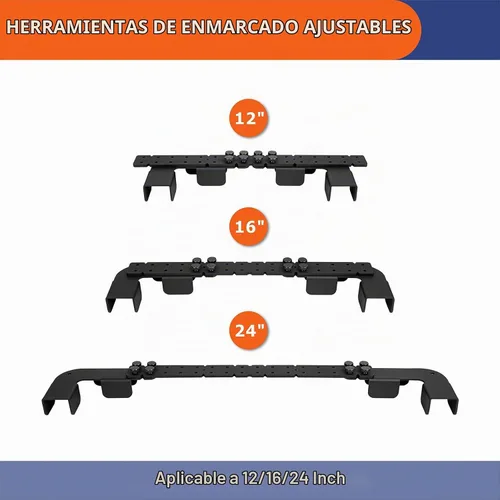 Vista 3 de 13 en 1 Herramientas de Encuadre, Herramienta de Diseño de Bastidor de Tamaño Ajustable de 12-24 Pulgadas, Herramienta de Diseño de Bastidor