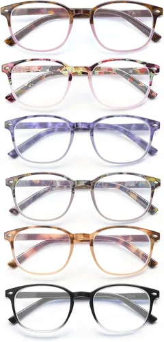 Vista 9 de JM Juego de 4 lentes de lectura con bisagra de resorte de calidad, para hombres y mujeres, Paquete de 4 (negro, azul marino, tortuga, tortuga gris)