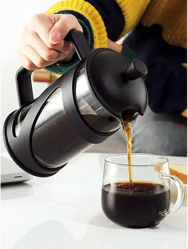 Vista 5 de YUANBOO Cafetera de prensa francesa, vidrio de prensa francesa de 20 onzas, prensa de café de vidrio borosilicato grueso con 3 pantallas de filtro