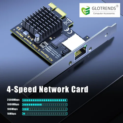 Vista 2 de GLOTRENDS LE8105 - Tarjeta de red de 2,5 Gb para PC de sobremesa, servidor, puerto RJ45, velocidad de 2500/1000/100 Mbps