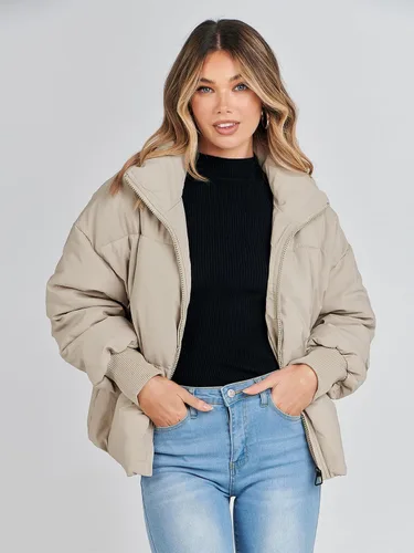 Vista 2 de Chaqueta MEROKEETY acolchada de invierno, con cremallera y bolsillos para mujer, abrigo corto y holgado