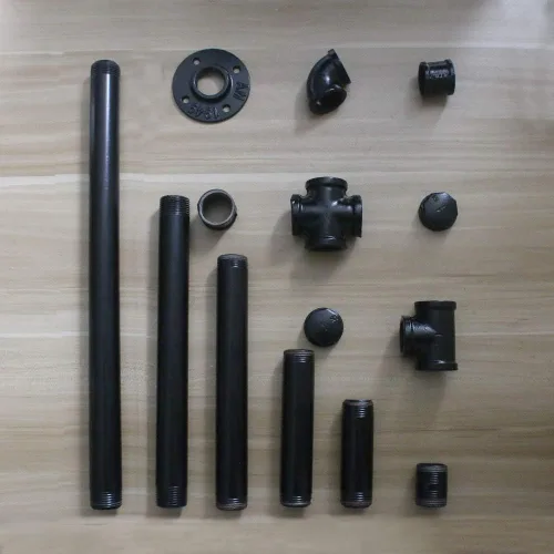 Vista 4 de GeilSpace Tubo de metal negro precortado de 1 x 2 pulgadas, acero industrial que se adapta a tuberías y accesorios roscados estándar de una pulgada
