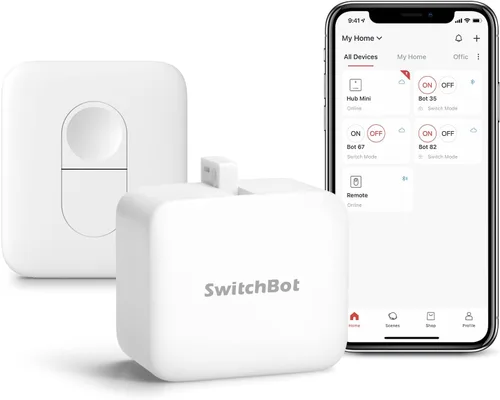 Vista 9 de Switchbot Empujador de botón de interruptor inteligente (Bluetooth): Fingerbot para interruptor basculante/botones unidireccionales, control