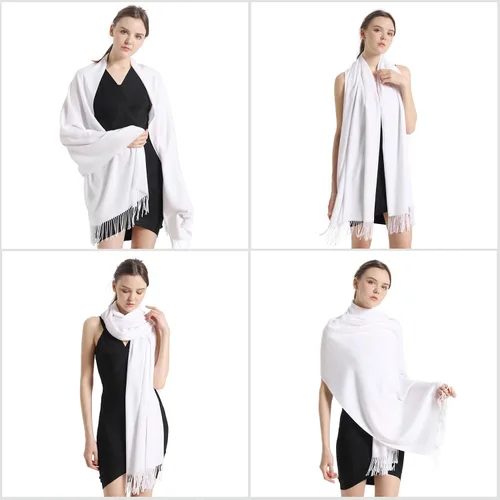 Vista 4 de vimate Pashmina Scarf and Shawl - Soft Women Pashminas Wrap for Wedding Evening Party (20 Colors)