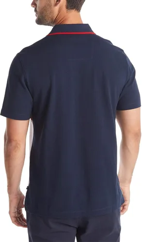 Vista 3 de Nautica Polo de manga corta 100 algodón con bloques de color piqué para hombre
