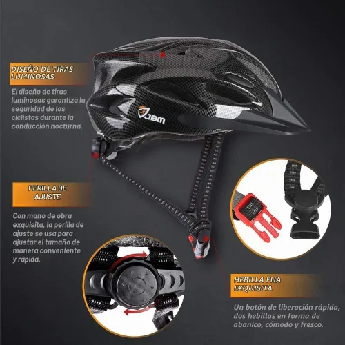 Vista 4 de JBM Casco de bicicleta, casco de bicicleta para hombres y mujeres, casco de bicicleta para adultos con visera