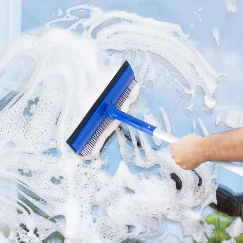 Vista 6 de Herramienta de limpieza de ventanas para el hogar con poste de extensión de 20 a 30 pulgadas, escobilla para limpieza del parabrisas del automóvil