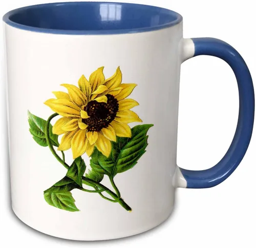 Vista 9 de 3dRose Taza de café, tamaño – 15 oz – Girasol vintage gigante vintage – divertido regalo de taza de café