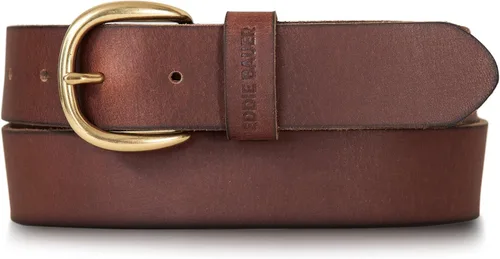 Vista 13 de Eddie Bauer Cinturones de cuero casuales para mujer con hebilla de metal duradera Barra central - Negro