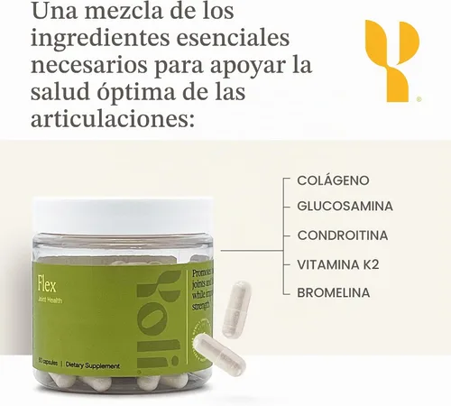 Vista 8 de Yoli Flex Joint Support, glucosamina, condroitina y vitamina K2, 60