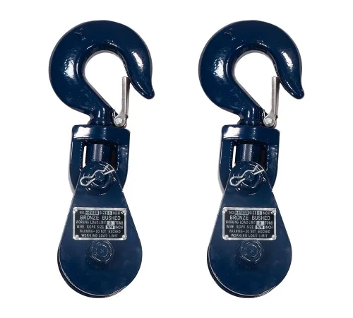 Vista 13 de Mytee Products Bloque de arrebate con gancho WLL 2 Toneladas Polea de 3"' + ' Cable de alambre de 3/8" Pulley para rescate con enrollamiento