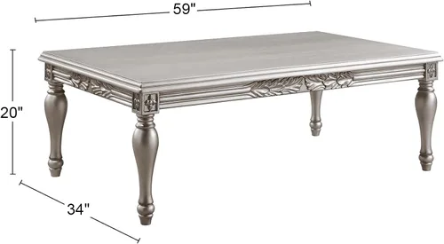 Vista 3 de Mesa de centro rectangular Acme Pelumi en platino