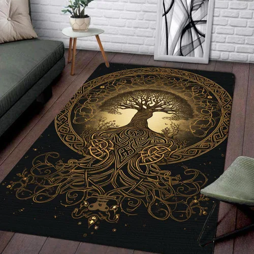 Vista 11 de Celtic Area Rug - Alfombra vikinga decorativa del árbol de la vida, suave, moderna, única, antideslizante, para comedor, regalo para padres, niños