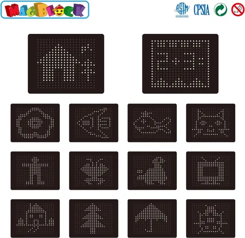 Vista 8 de MAGBLOCK Tablero magnético de dibujo para niños con bolígrafo magnético, juguetes educativos portátiles para niños y niñas, regalos ideales