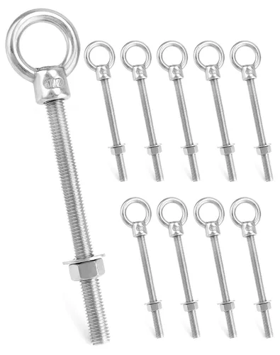 Vista 21 de QWORK Cáncamos roscados, paquete de 5, 3/4" x 4" tornillos de acero inoxidable de grado marino para hombro