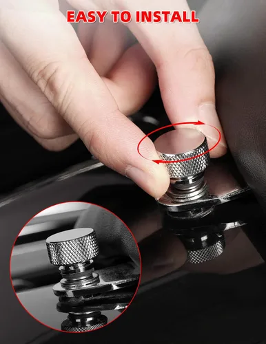Vista 6 de Amazicha Tornillo de asiento de guardabarros de acero inoxidable, 2 unidades, rosca cromada de 1/4 "-20 compatible con Harley Davidson Touring