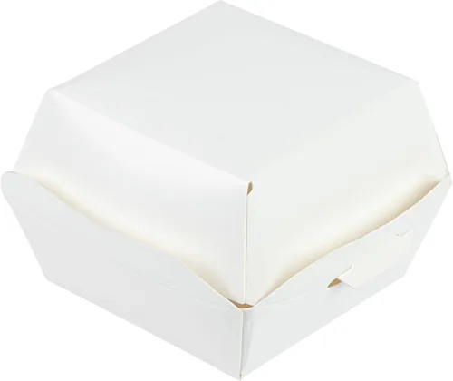 Vista 34 de Restaurantware Mini cajas de hamburguesas de 2.5 x 2.5 x 2 pulgadas, 100 recipientes de alimentos con tapa con bisagras, cajas desechables de papel
