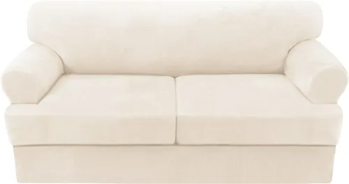 Vista 34 de H.VERSAILTEX Funda para sofá de 2 piezas, fundas para sillón con cojines en forma de T, funda para sofá de terciopelo grueso, protector de muebles
