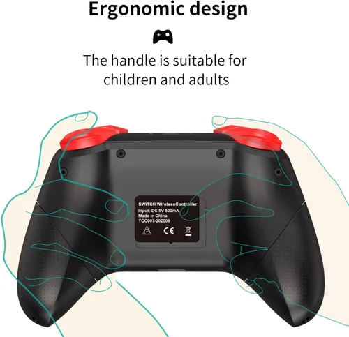 Vista 6 de GCHT GAMING Controlador de interruptor, controlador Switch Pro para interruptor inalámbrico SwitchLiteOLED con Wake Up AmiiboNFC, turbo, movimiento