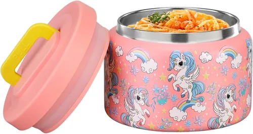 Vista 10 de MAISON HUIS Termo de sopa de 8 onzas con boca ancha, aislado al vacío, termo de alimentos de acero inoxidable a prueba de fugas para alimentos