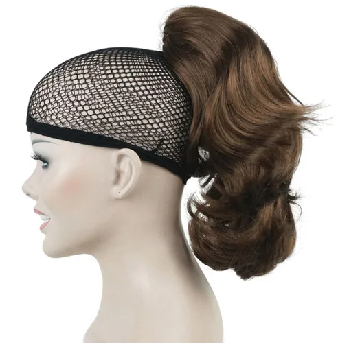 Vista 2 de Lydell Extensión de pelo sintético de doble uso de 12 pulgadas con clip y pinza para coleta, 4.24 onzas con pinza de mandíbula/garra (negro azabache)