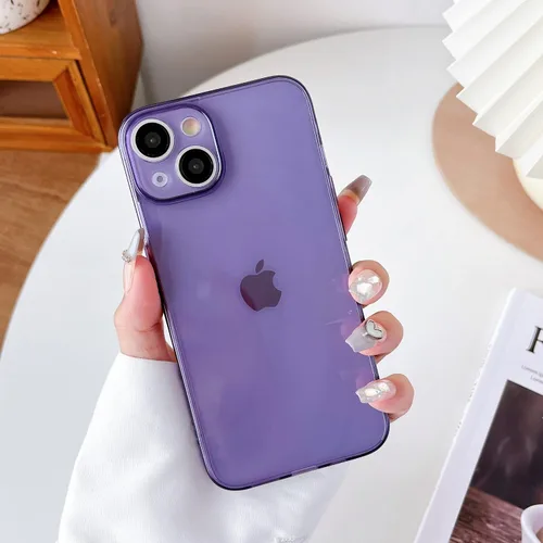 Vista 10 de ZTOFERA Funda para iPhone 14 Plus 6.7 pulgadas, Transparente Suave Silicona Bumper Protector Retro Color Transparente A Prueba de Golpes Caja Del
