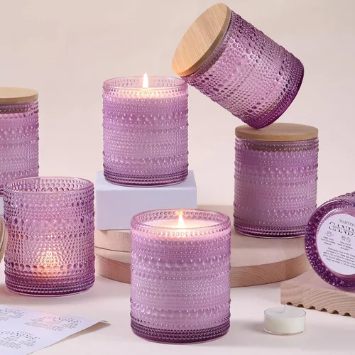 Vista 11 de DARJEN 10 tarros de vela de vidrio de 8 onzas con tapas, latas de velas Ámbar