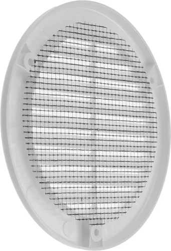 Vista 7 de Vent Systems Cubierta de ventilación blanca Soffit de 4 pulgadas (dimensiones de apertura), rejilla de ventilación redonda de plástico, pantalla