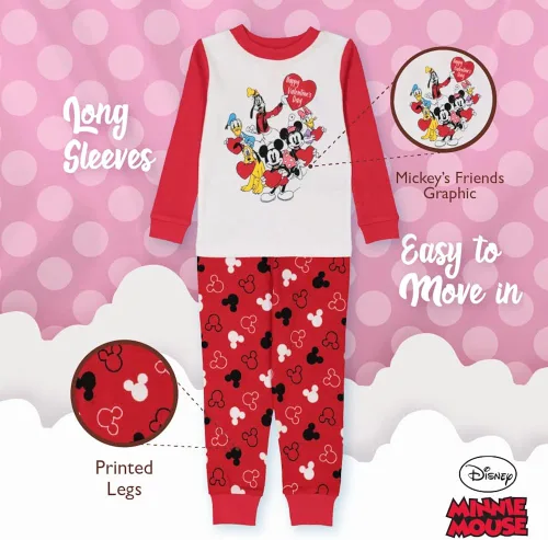 Vista 4 de Disney Boys' Mickey Mouse Monsters, Inc. The Nightmare Before Christmas 2-Piece Snug-fit Cotton Pajamas Set