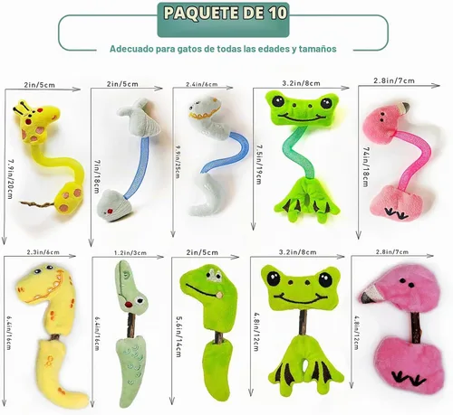 Vista 4 de Juego de Juguetes Interactivos para Gatos, Palitos Masticables de Silvervine y Juguete de Resorte para Gatos, Juguetes de Hierba Gatera