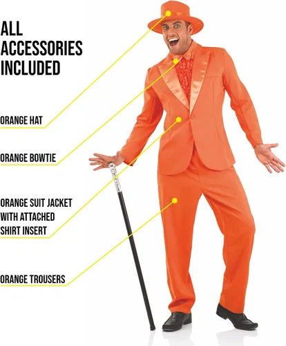 Vista 3 de fun shack mens Mens 90s Movie Orange Suit