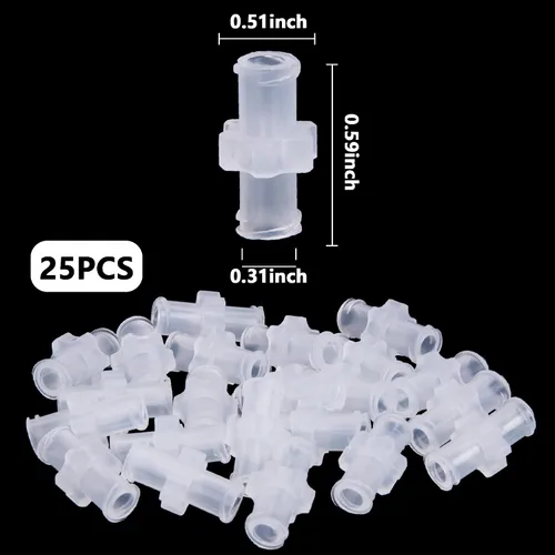 Vista 2 de 25 piezas de conector Luer Lock a Luer Lock, junta de transferencia de jeringa a jeringa Luer hembra, acoplador adaptador de jeringas PP (25)