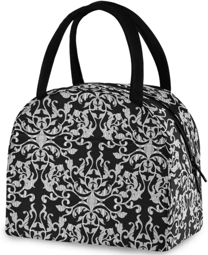Vista 21 de Bolsa de almuerzo reutilizable para mujer africana con bolsillo frontal con cierre de cremallera aislada, bolsa térmica para el trabajo, picnic