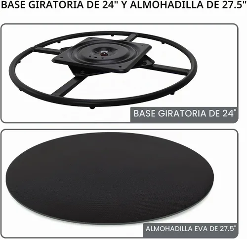 Vista 7 de Kit de conversión de base giratoria para silla reclinable de 24 pulgadas