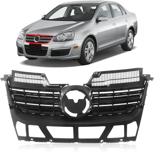 Vista 10 de CarPartsDepot Rejilla delantera compatible con Volkswagen Jetta (1999-2005 Jetta Black)