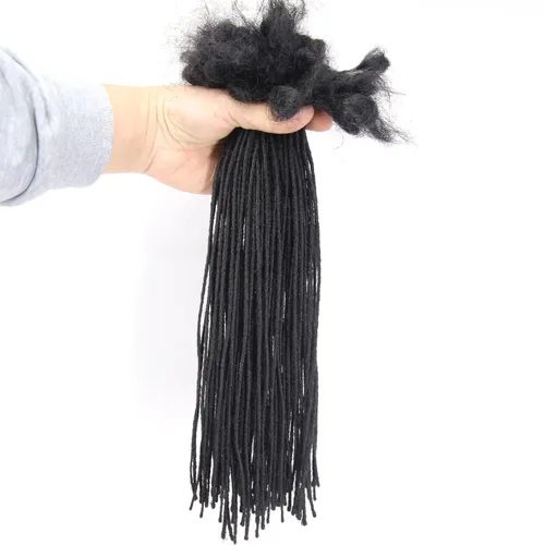 Vista 11 de Minilocs - Extensiones de rastas de 0.1 in, 100 hebras, extensiones de cabello humano rubio miel, marrón, trenzas de ganchillo