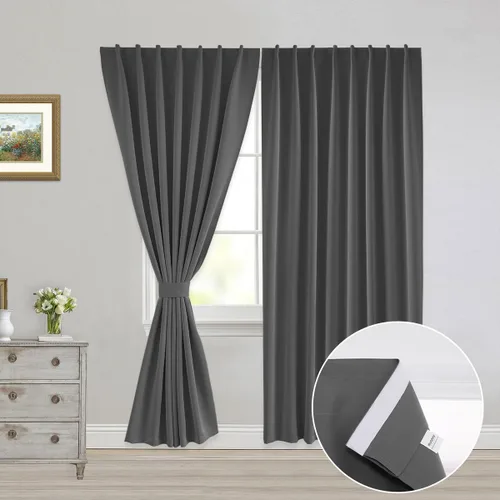 Vista 16 de Muamar Cortinas opacas sin taladro, paneles de cortina para ventana fáciles de instalar, juego de 2 paneles de cortinas portátiles para dormitorio