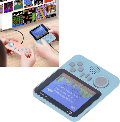 Vista 4 de Consola de juegos portátil G7 para niños y niños, pantalla portátil de 3.5 pulgadas incorporada 666 consola clásica de videojuegos retro para un