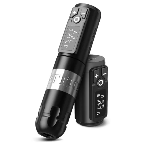Vista 13 de Ambition Soldier - Bolígrafo rotativo de batería para tatuajes con cartucho, máquina de tatuaje con motor sin núcleo de 2400 mAh, fuente