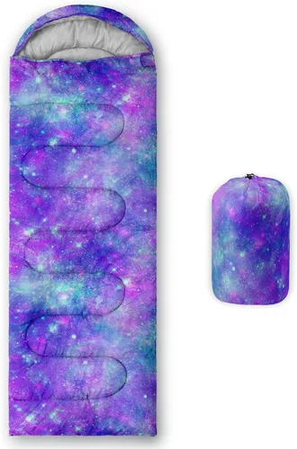 Vista 25 de QOOMO Axolotl - Lindos sacos de dormir para campamento, 3 estaciones, clima cálido y fresco, ligeros, impermeables, para adultos y niños, viajes