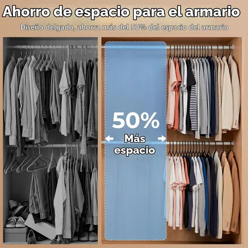 Vista 4 de HOUSE DAY Paquete de 10 perchas de plástico color negro, perchas de plástico con ganchos integrados, percha duradera y fuerte para armario, ahorro