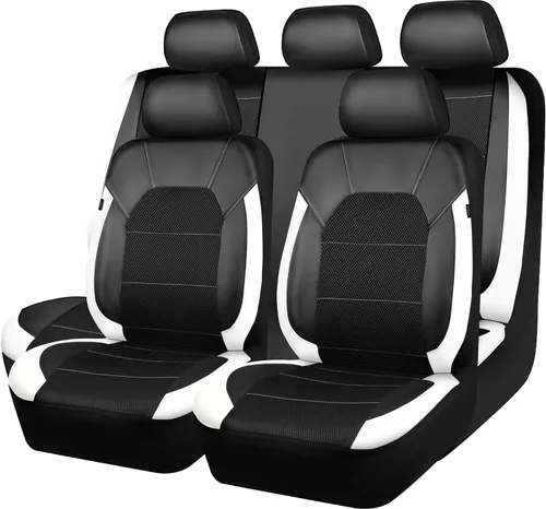 Vista 12 de CAR PASS Fundas de cuero para asientos delanteros solamente, con fundas de asiento delantero de malla de aire, transpirables, fundas de asiento
