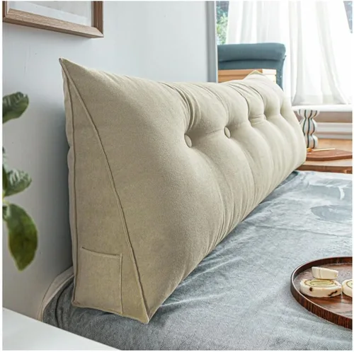 Vista 11 de Almohada de lectura triangular para cama o sofá, almohada grande para cabecero, cojín de cojín de almohada grande para sofá cama, respaldo