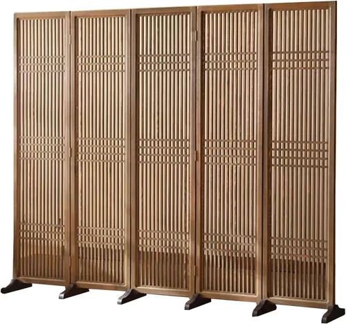 Vista 11 de 2 3 4 5 6 8 10 paneles de madera para pared de división de habitación, pantallas de privacidad plegables con base desmontable, para el hogar, hotel