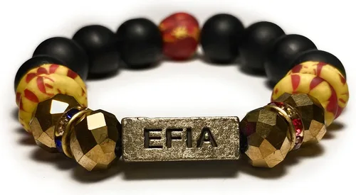 Vista 44 de Pulseras africanas tradicionales con nombre nacido en el día para mujeres de Ghana, materiales naturales, ajuste cómodo y holgado
