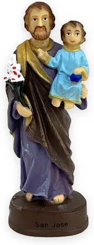 Vista 2 de GCK Juego de 12 figuras de estatua de San José de 3" Imagen Estatua St José Santo Nuevo