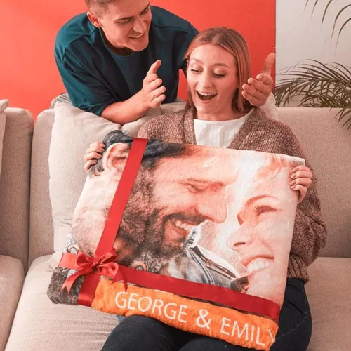 Vista 4 de VEELU Manta personalizada con imagen, mantas de fotos personalizadas con imagen, manta para el día de la madre para mamá papá, regalos