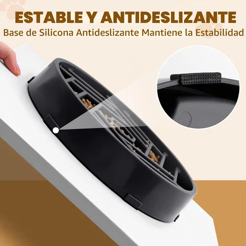 Vista 6 de WHIPPY Cuenco para perros de alimentación lenta, diseño de laberinto de rompecabezas para reducir la velocidad de comer, capacidad de 3 tazas Negro